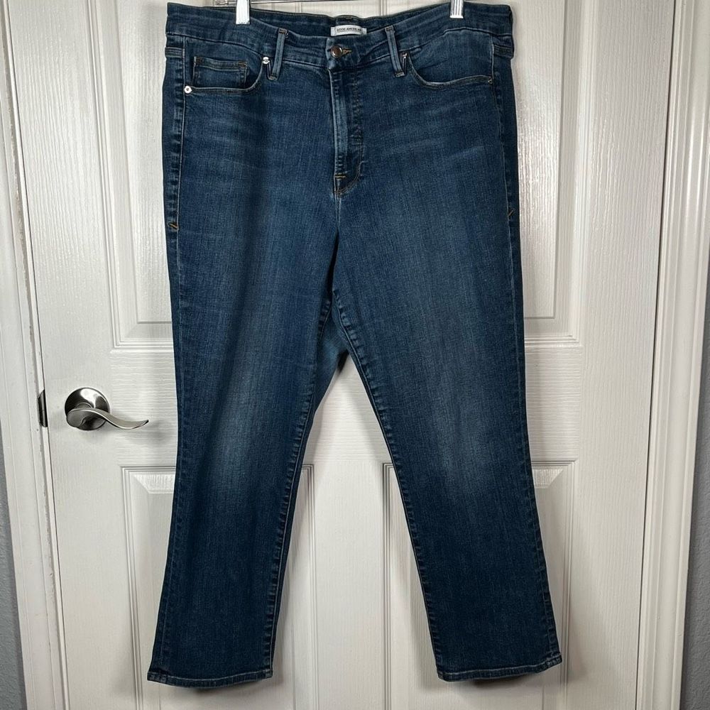 Good American Women's Straight Leg Jeans - Dark Blue
